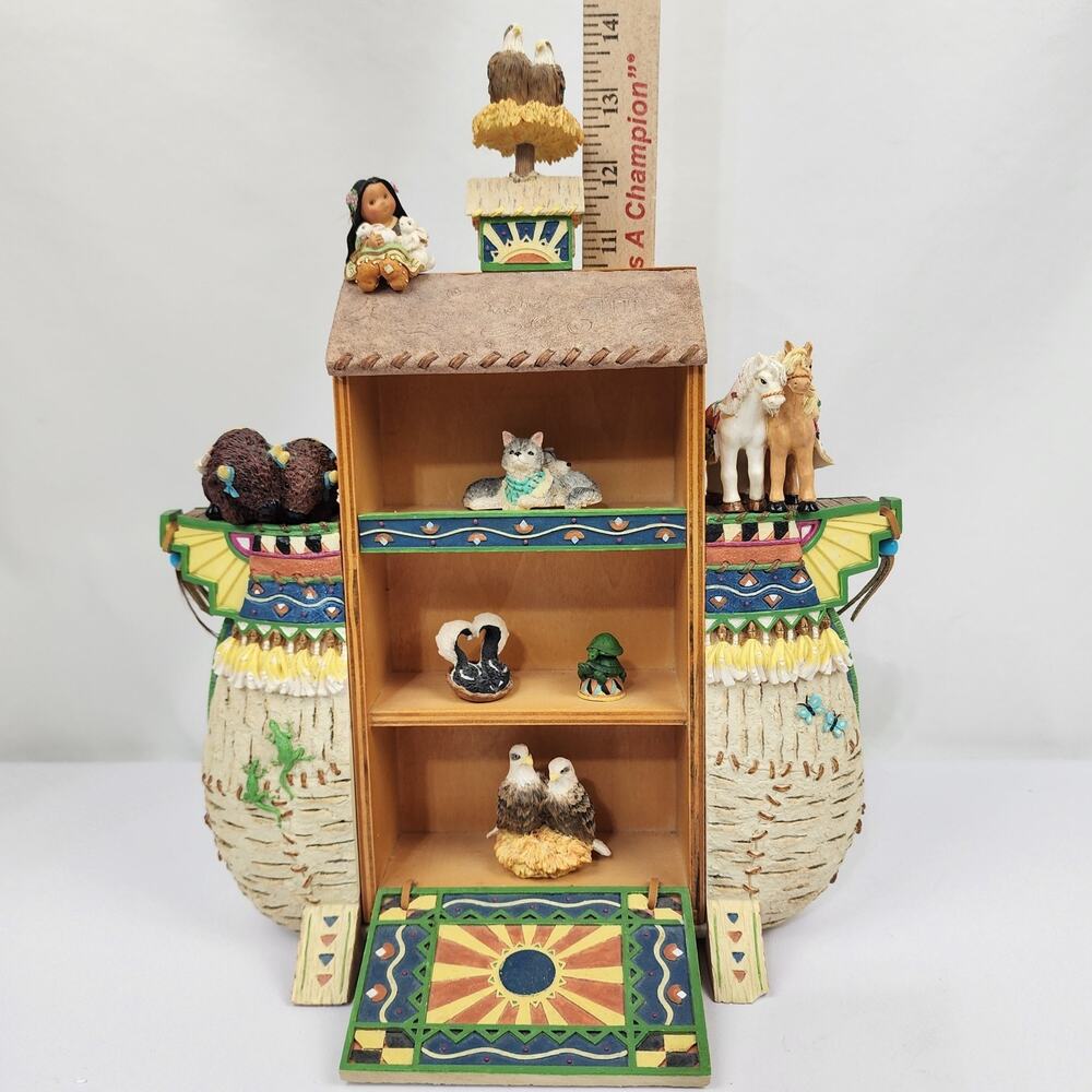 Friends of the Feather Noah's Ark 14" Display Shelf 660515 w/Animal Pairs EUC